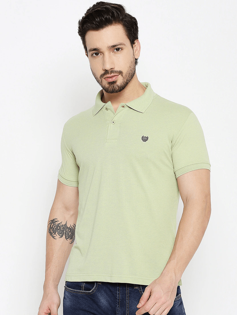 T-shirt à col polo uni - deslyshopping