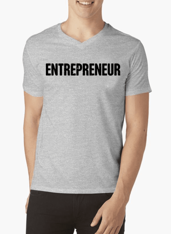 T-shirt Col V Entrepreneur – Affichez Votre Mentalité de Gagnant ! 💼 - deslyshopping