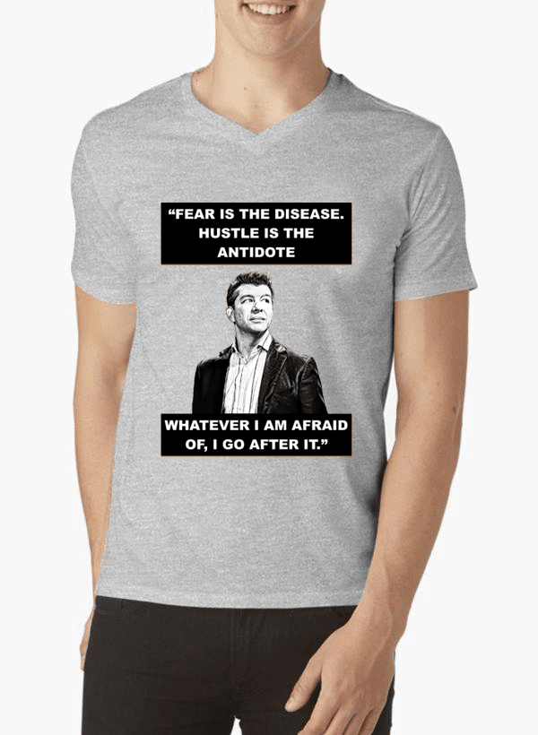 😷 T-Shirt Col V "Fear Disease" – Affirmez Votre Style avec Audace ! 💥 - deslyshopping