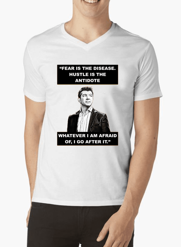 😷 T-Shirt Col V "Fear Disease" – Affirmez Votre Style avec Audace ! 💥 - deslyshopping