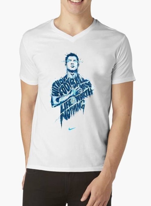 ⚽ T-shirt col V "Nothing Without Football" - deslyshopping