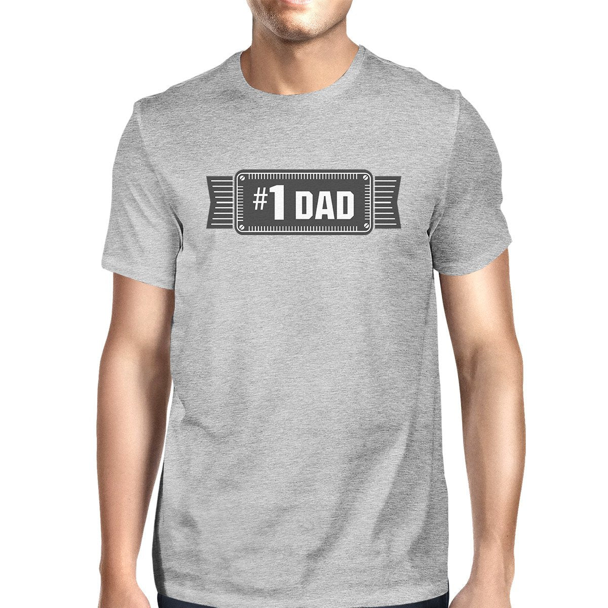T-shirt Graphique en Coton Gris "Dad Unique" - deslyshopping