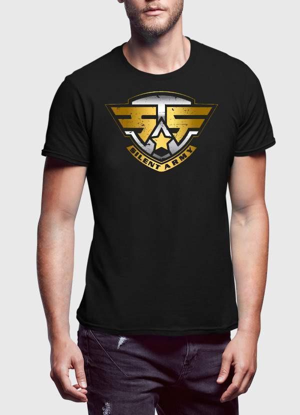 T-shirt Imprimé "Armée Silencieuse Américaine" - Noir - deslyshopping
