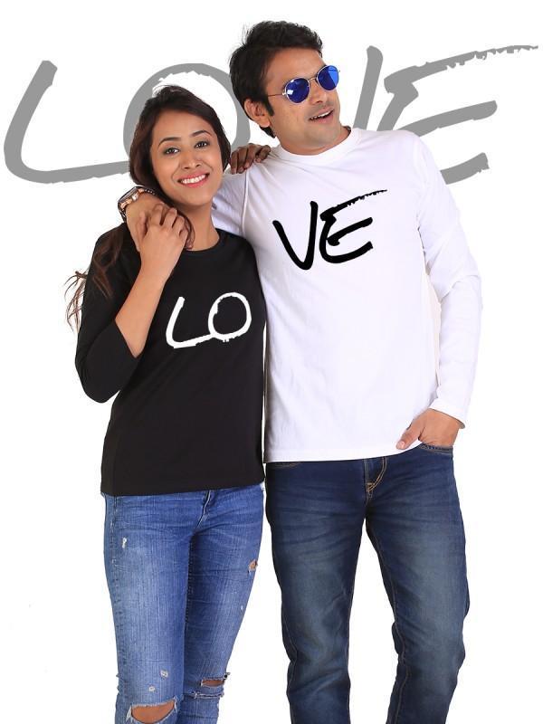 T-shirt LOVE Couple à Manches Longues - Unis pour l'Amour ❤️👫 - deslyshopping