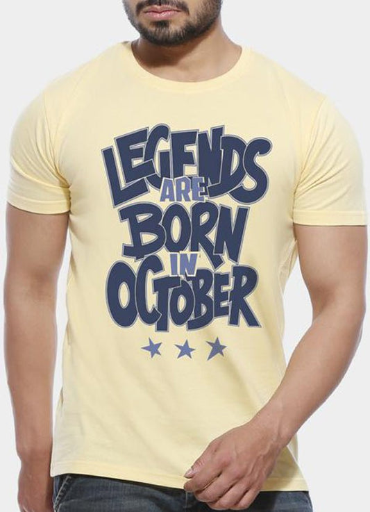 T-shirt manches courtes « Les Légendes Naissent en Octobre » - deslyshopping