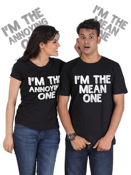 T-shirts Couple « Le Méchant, L'Agacé » – Duo Tendance et Humoristique - deslyshopping