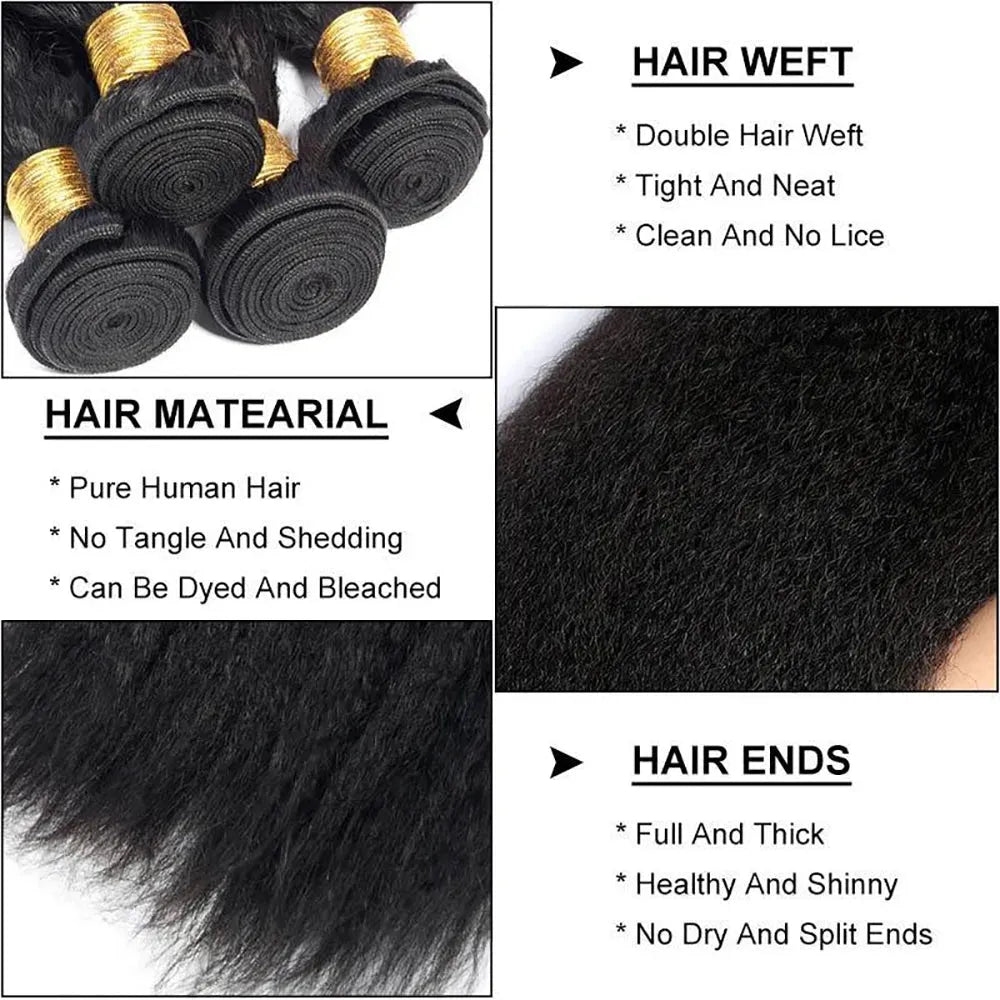 Tissage en lot de cheveux humains brésiliens Yaki - deslyshopping