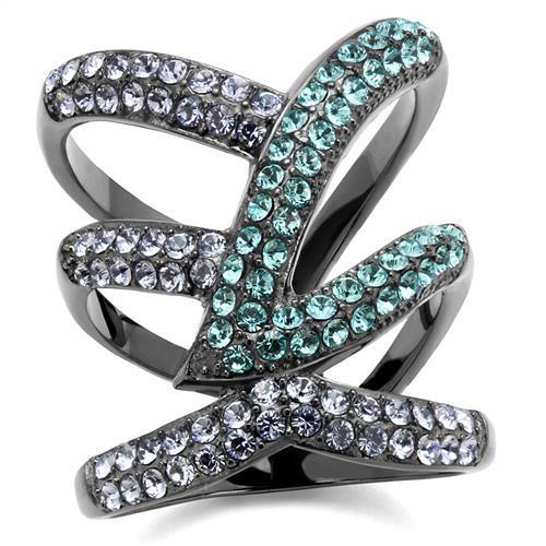 TK2766 - Bague en Acier Inoxydable IP Light Black - deslyshopping