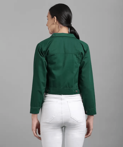 Veste Courte Décontractée Légère et Unie Vert Bouteille 🌿 - deslyshopping