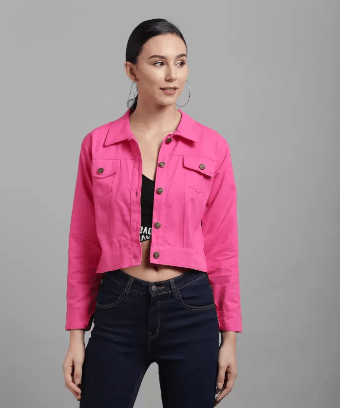 🧥 Veste Courte Décontractée Légère Rose Rani 🌷 - deslyshopping