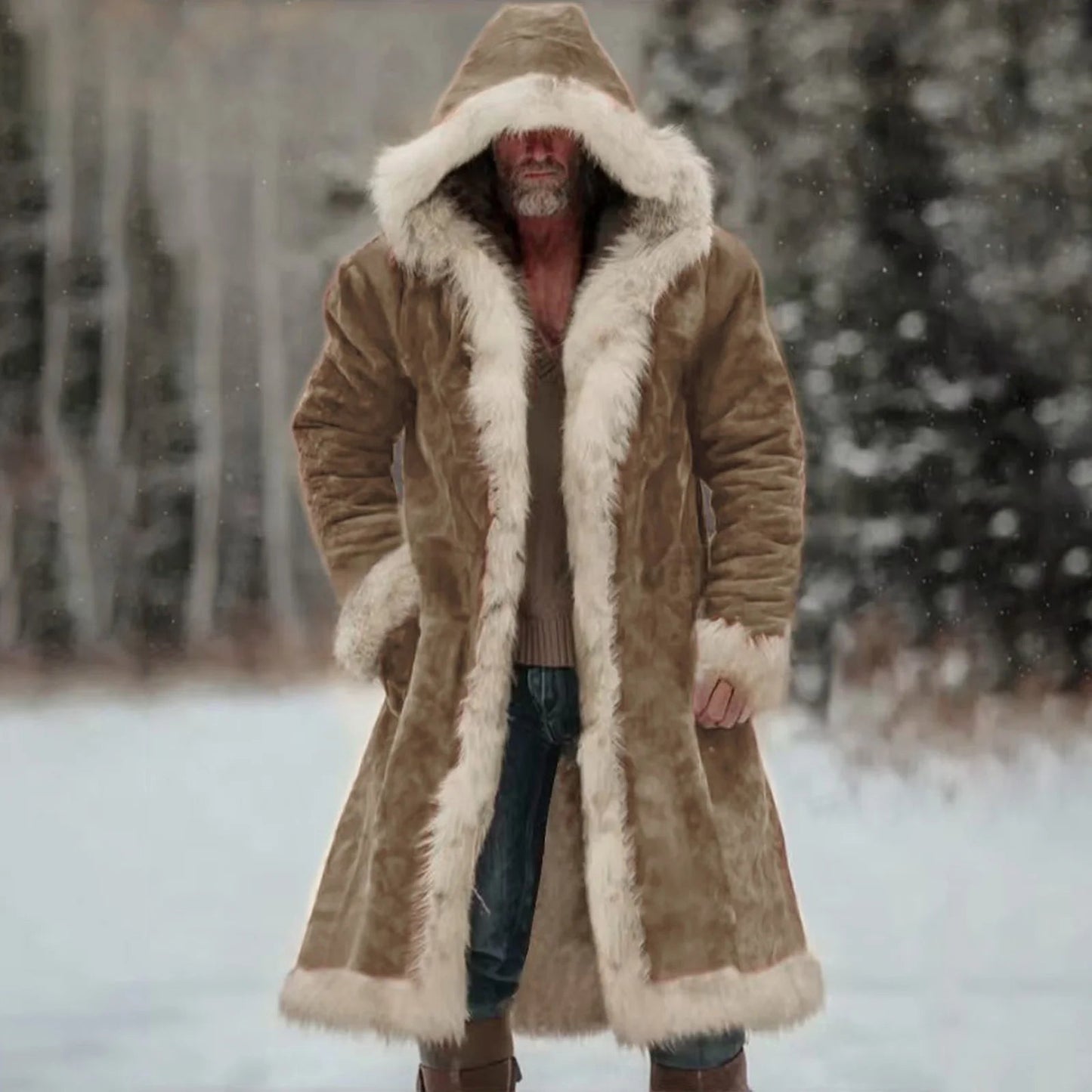 Veste d’Hiver Longue Homme – Manteau Oversize à Capuche - deslyshopping