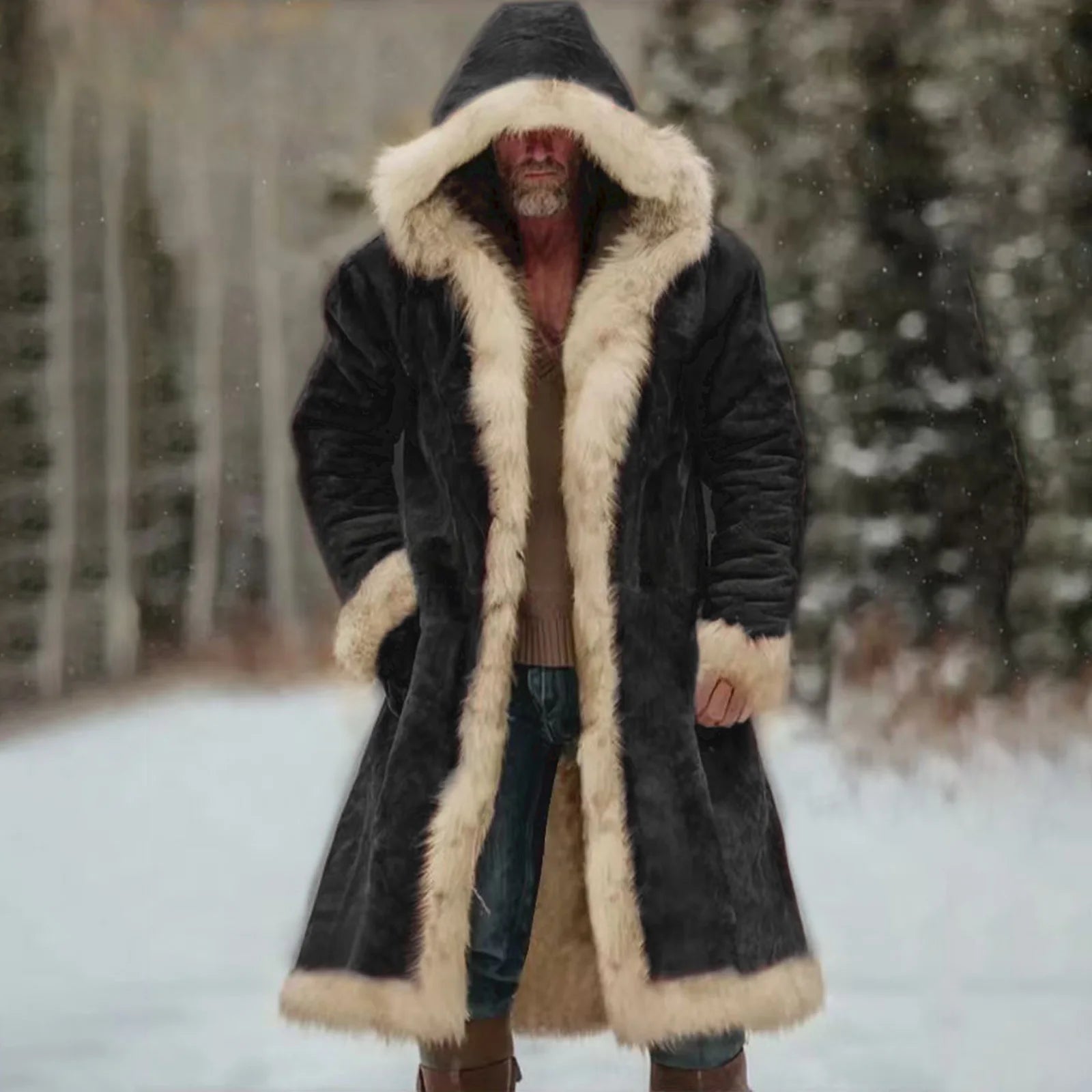 Veste d’Hiver Longue Homme – Manteau Oversize à Capuche - deslyshopping